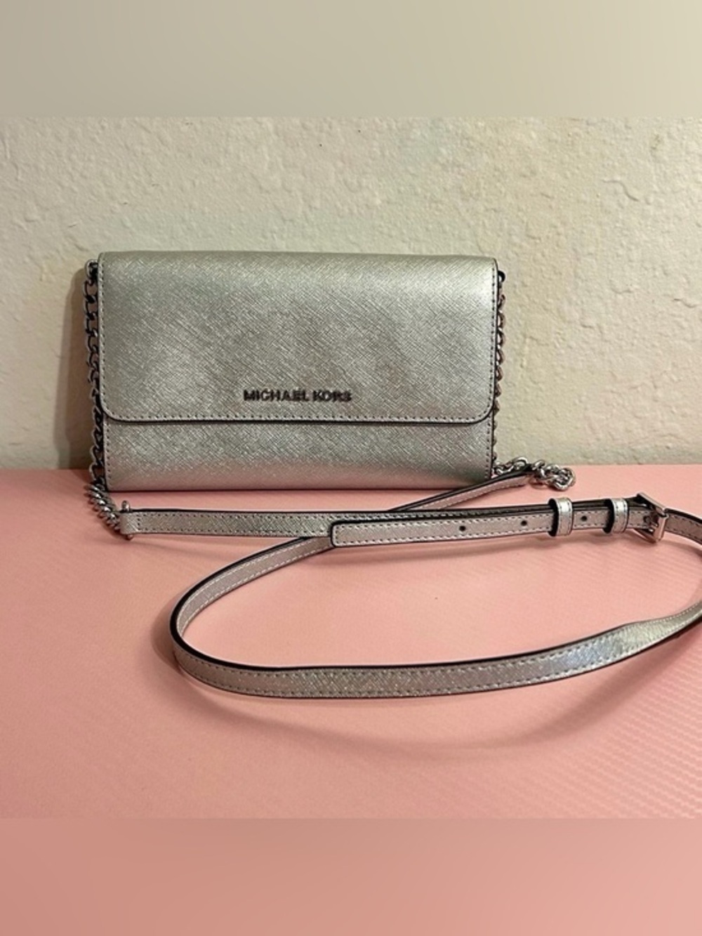 Michael Kors Silver Crossbody Bag